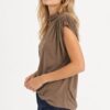 TOP DRAPPEGGIATO CON COLLO ALTO - immagine 2
