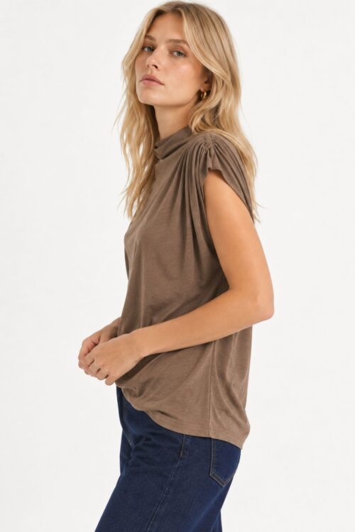 Alternative view of TOP DRAPPEGGIATO CON COLLO ALTO