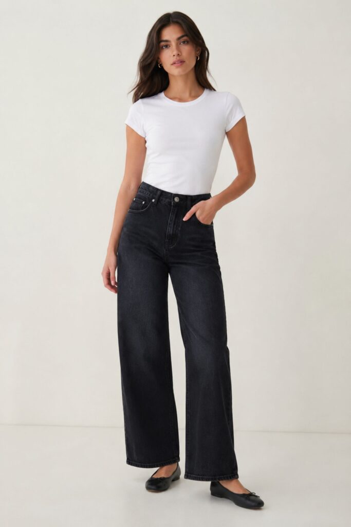 JEANS NERI A PALAZZO 