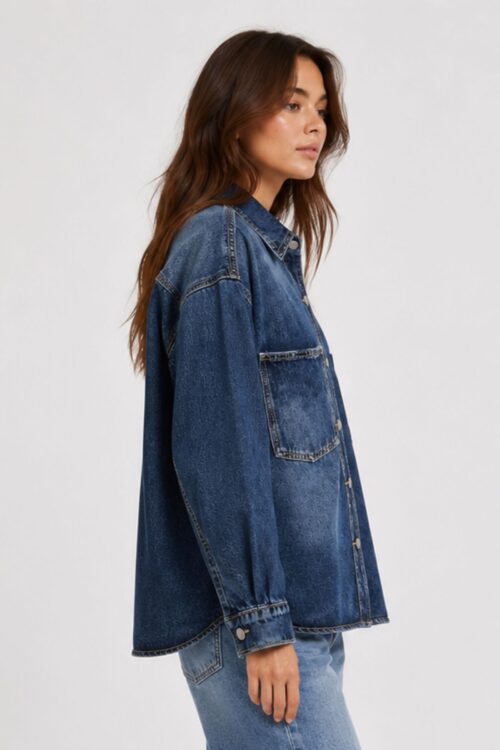 Alternative view of CAMICIA OVER DI JEANS