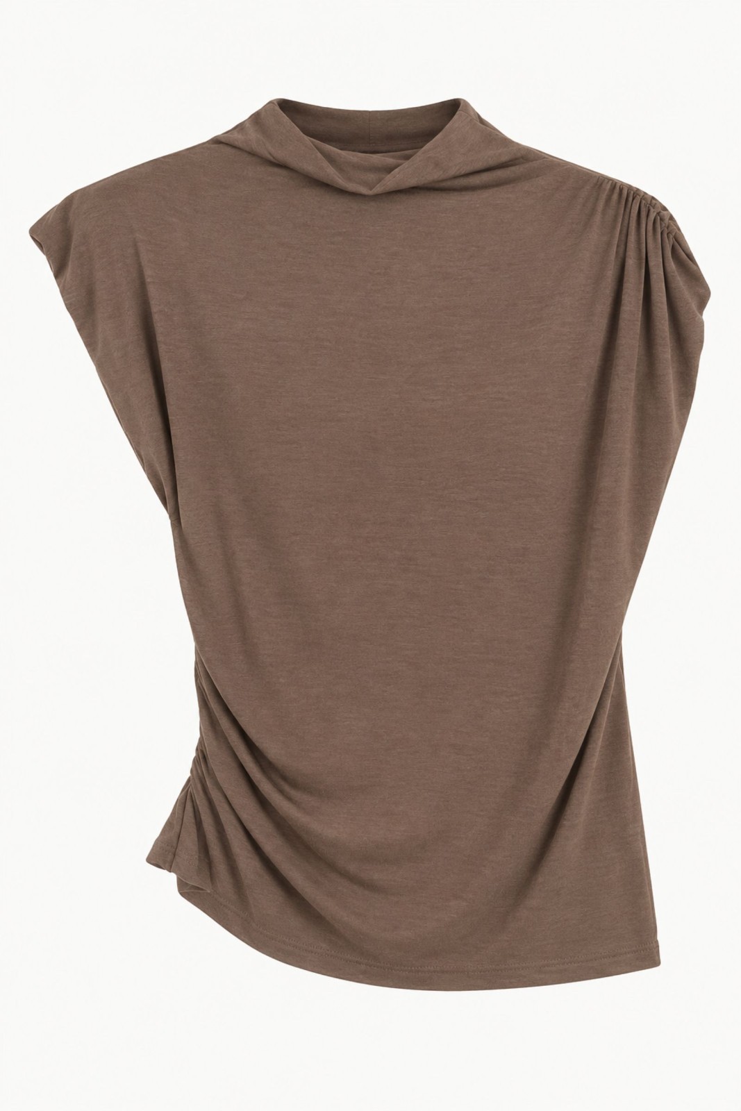 15 TOP DRAPPEGGIATO CON COLLO ALTO - Fango, TU