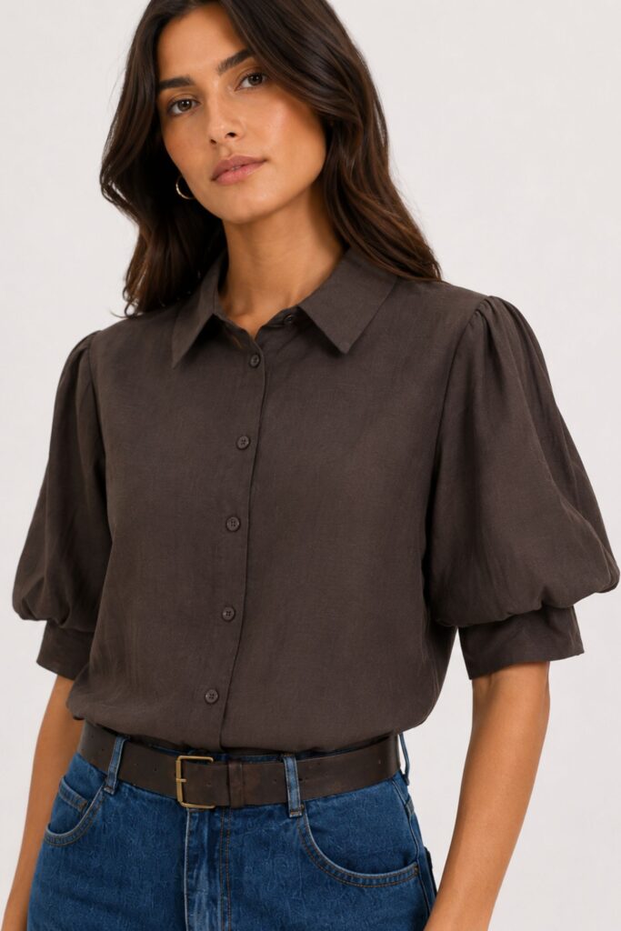 CAMICIA CON MANICHE A SBUFFO 
