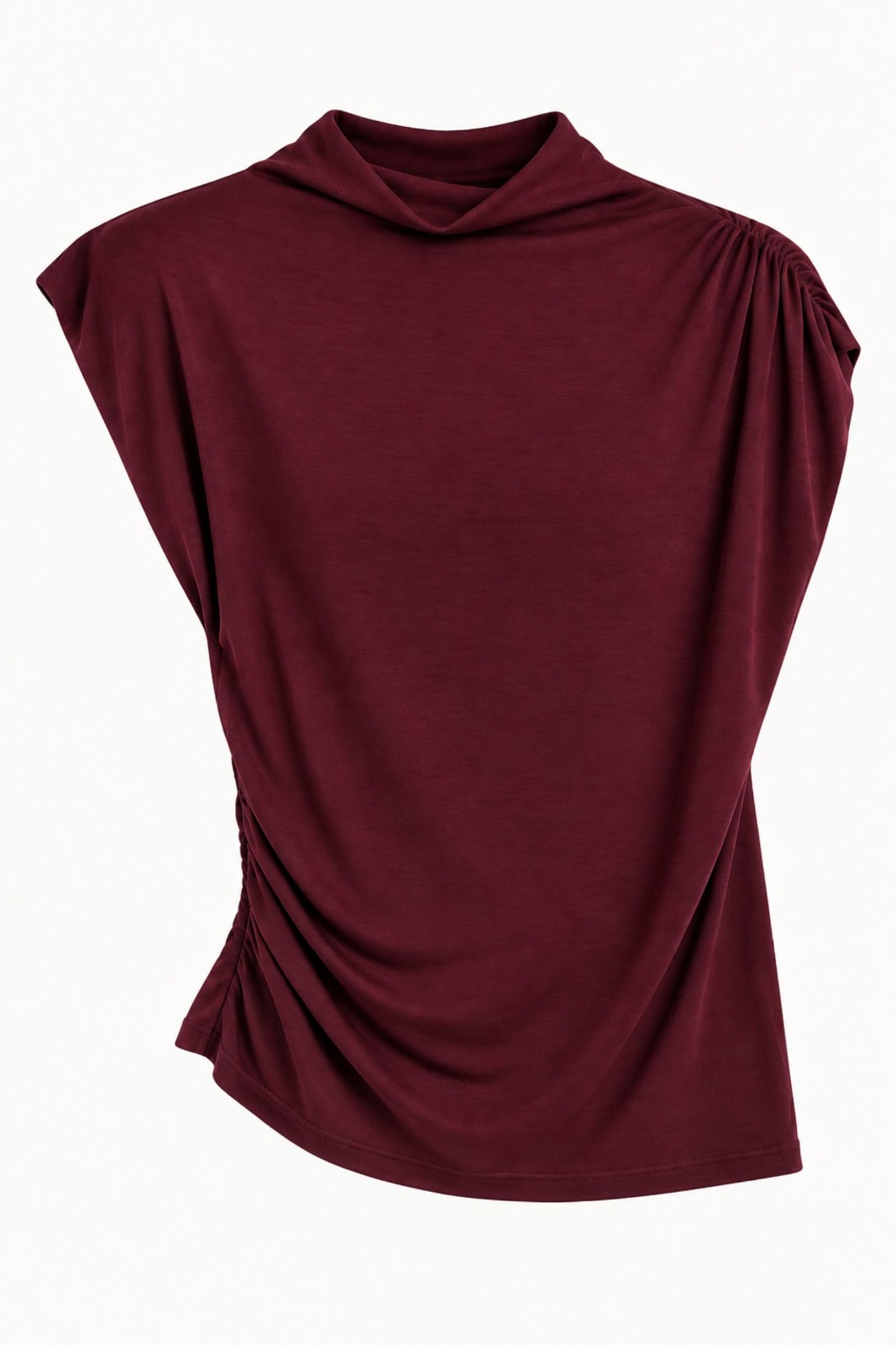 19 TOP DRAPPEGGIATO CON COLLO ALTO - Prugna, TU