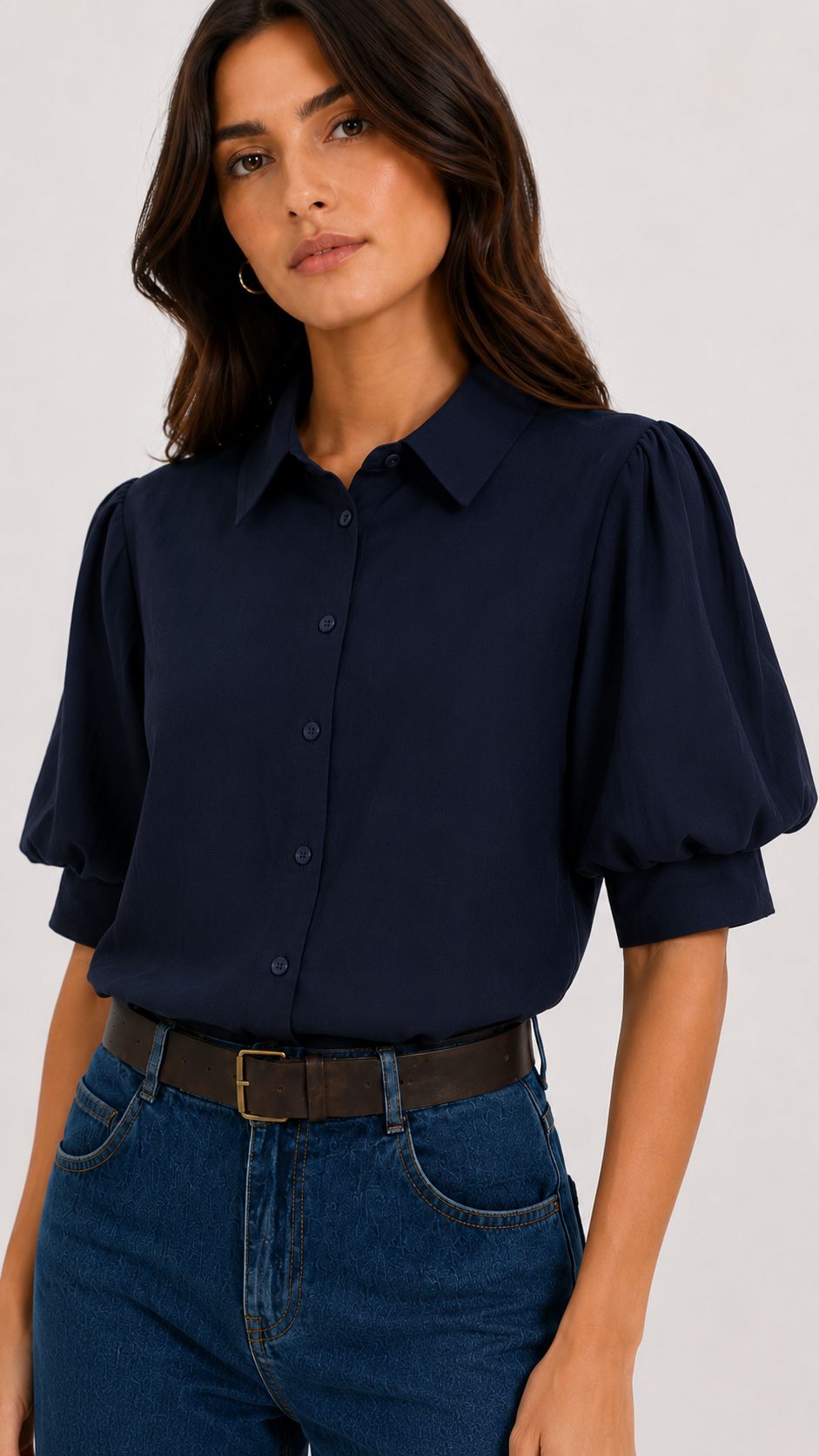 1fcb6b3c-f5e3-4f5a-984b-e6dddbf4c754 CAMICIA CON MANICHE A SBUFFO - Blu, S