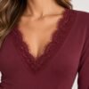 BODY A MANICHE LUNGHE CON SCOLLO A V IN PIZZO - immagine 3