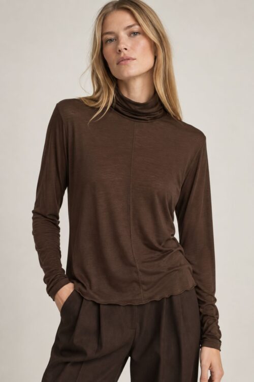 MAGLIA DOLCEVITA MISTO LANA MANICHE LUNGHE