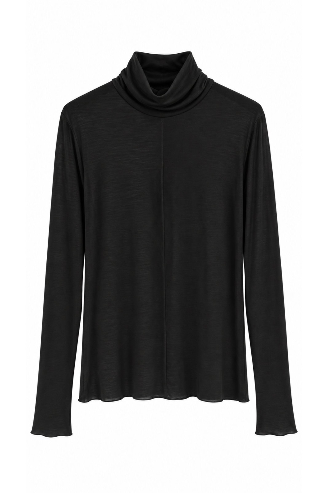 25 MAGLIA DOLCEVITA MISTO LANA MANICHE LUNGHE - Nero, TU