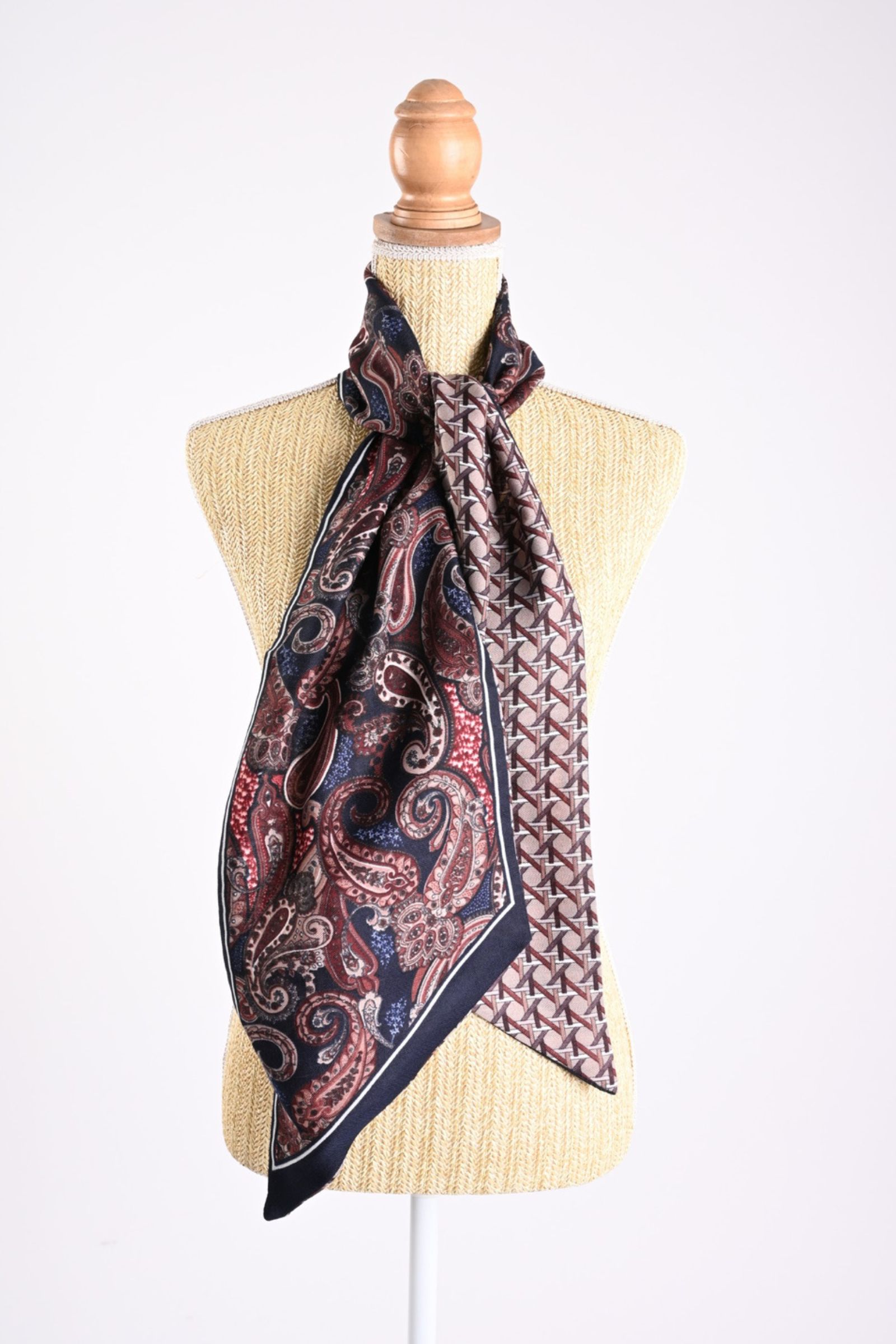 29 SCIARPA DOUBLE FACE FANTASIA PAISLEY - Blu, TU