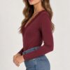 BODY A MANICHE LUNGHE CON SCOLLO A V IN PIZZO - immagine 2