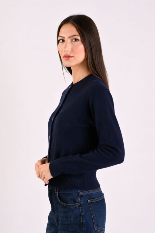 Alternative view of CARDIGAN CON MICROPAILLETTES E BOTTONI EFFETTO MARTELLATO