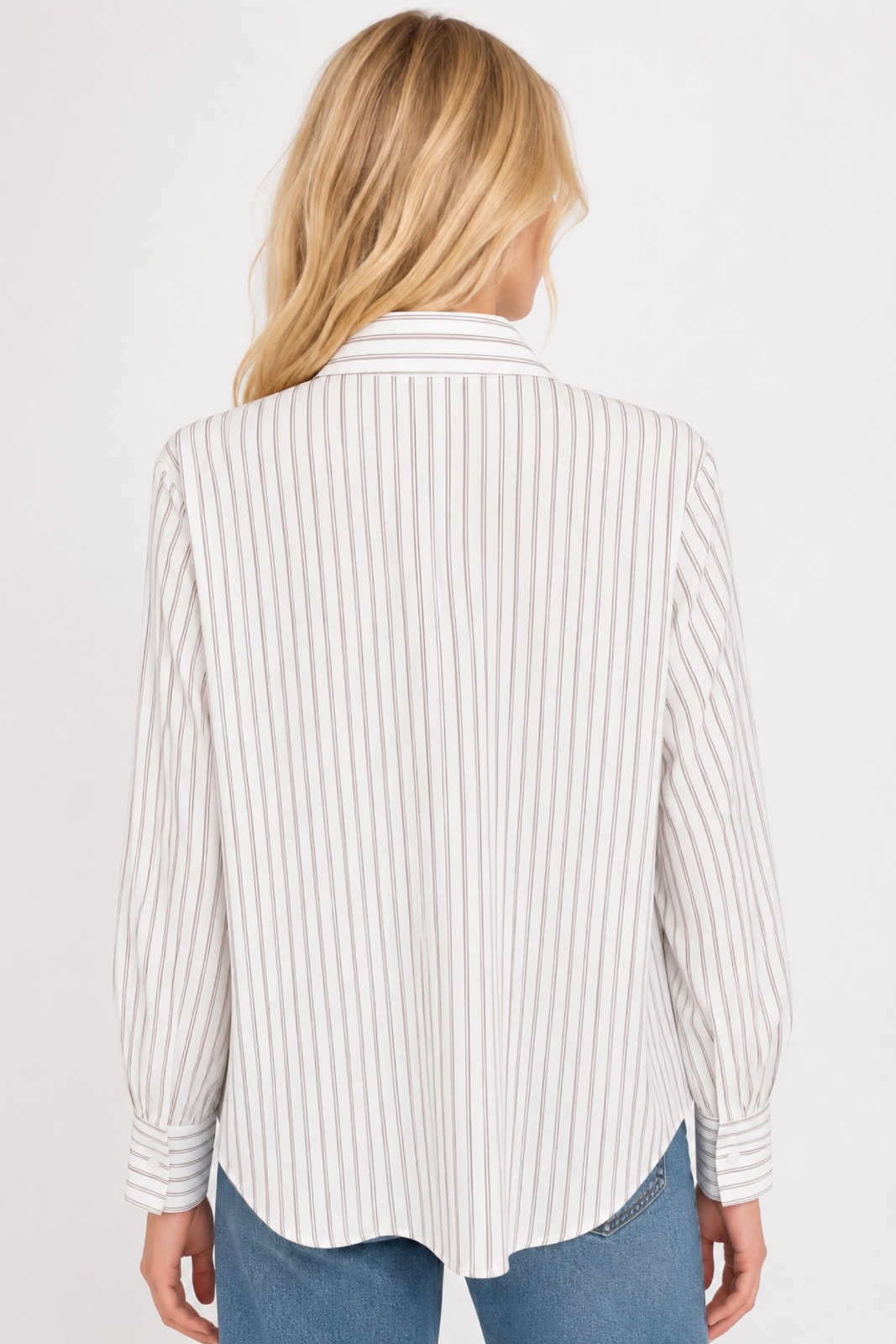 CAMICIA GESSATA CON PAILLETTES RICAMATE - immagine 4