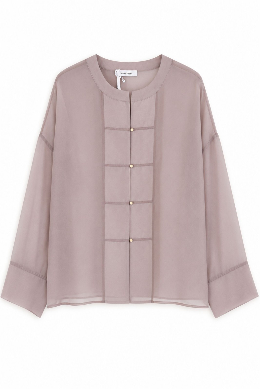 42 BLUSA CON CHIUSURA ORIENTAL STYLE - Tortora, S