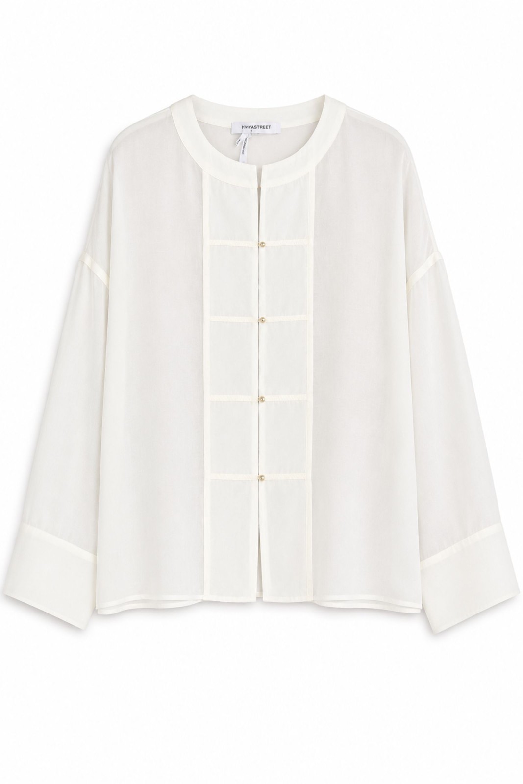 43 BLUSA CON CHIUSURA ORIENTAL STYLE - Burro, S