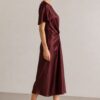 ABITO SATIN A MANICHE CORTE CON NODO LATERALE - immagine 2