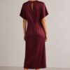 ABITO SATIN A MANICHE CORTE CON NODO LATERALE - immagine 3