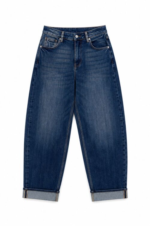 JEANS CARROT FIT CON RIBALTA