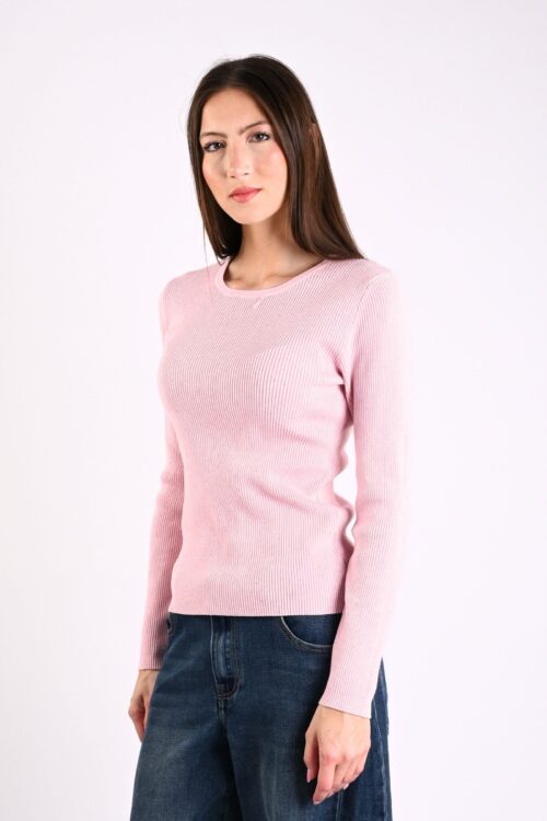Alternative view of MAGLIA A COSTINE ADERENTE CON MICRO PAILLETTES