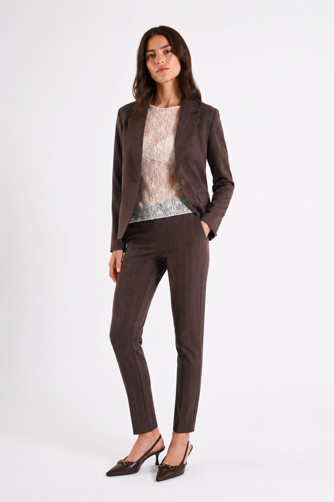 GIACCA BLAZER GESSATA IN TESSUTO COMFORT - immagine 4