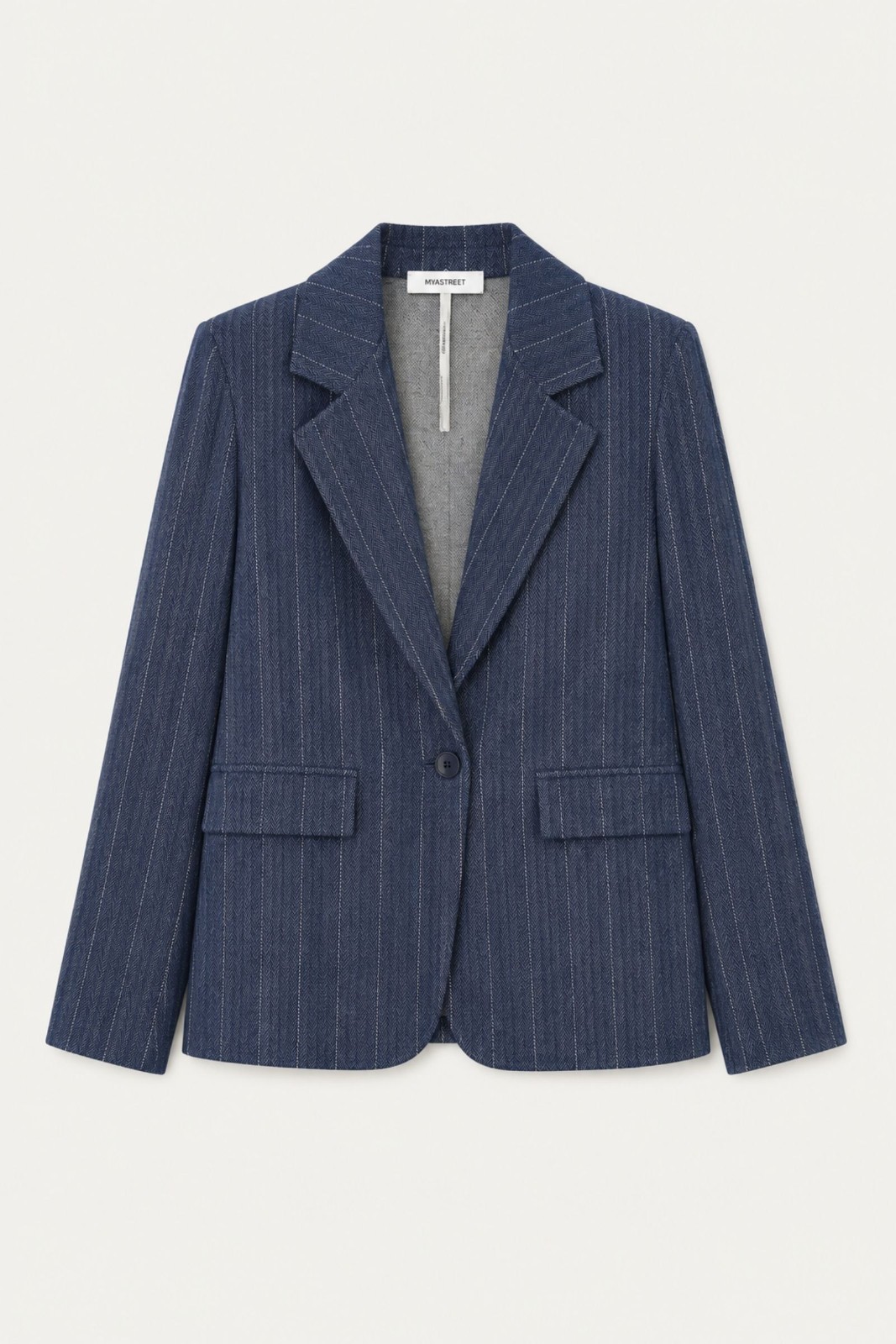 62 GIACCA BLAZER GESSATA IN TESSUTO COMFORT - Blu, S