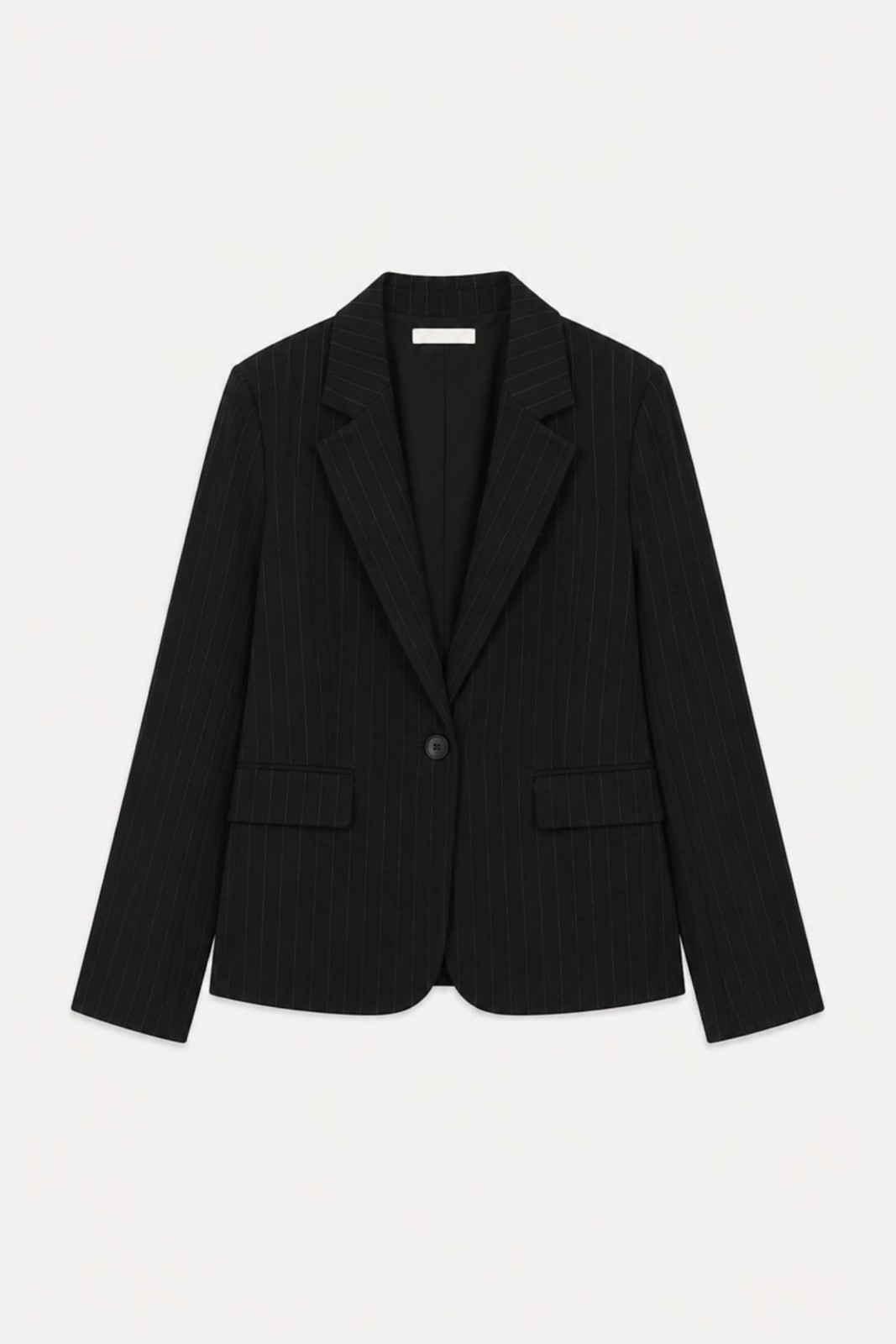 63 GIACCA BLAZER GESSATA IN TESSUTO COMFORT - Nero, S