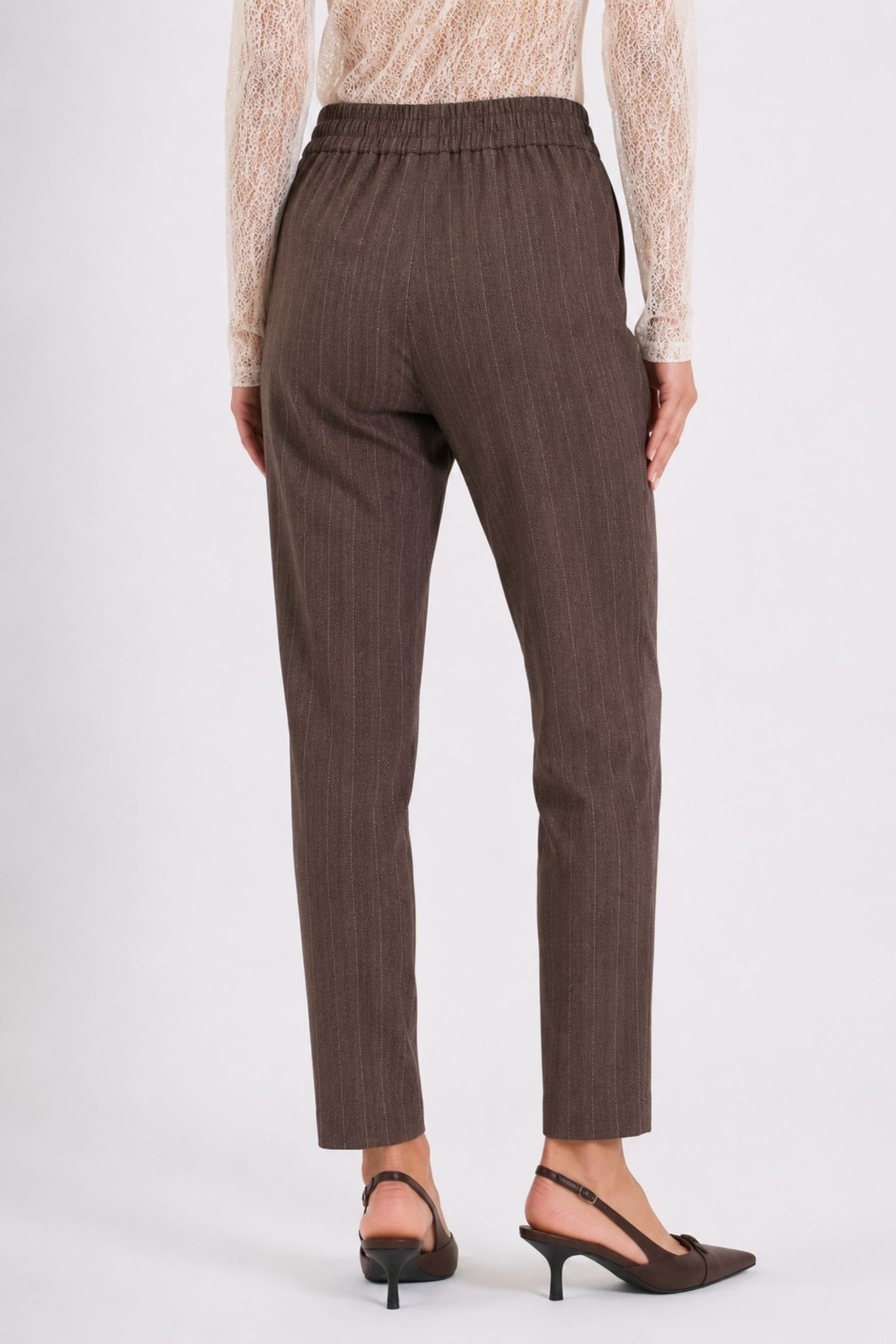 PANTALONE GESSATO IN TESSUTO COMFORT - immagine 4