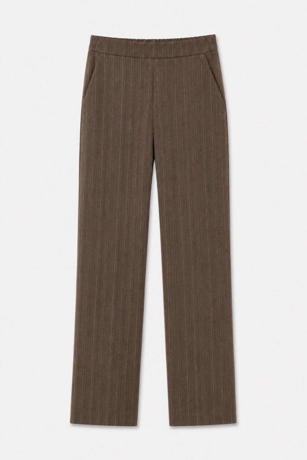 68 PANTALONE GESSATO IN TESSUTO COMFORT - Moro, XS