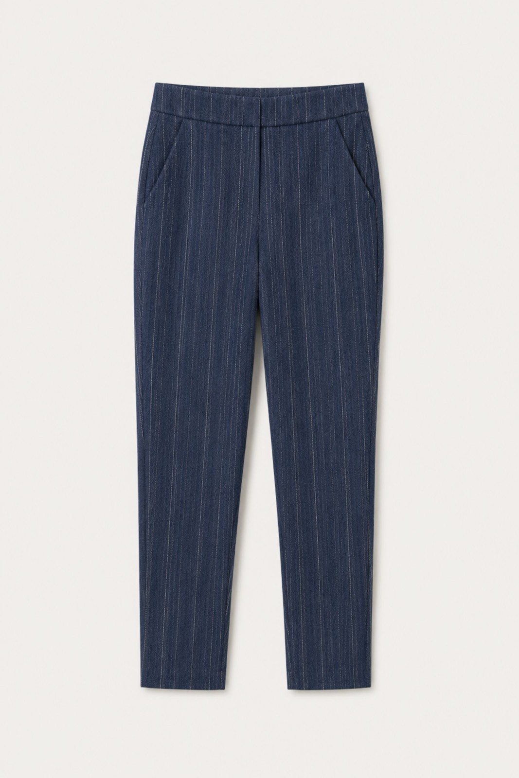 71 PANTALONE GESSATO IN TESSUTO COMFORT - Blu, XS