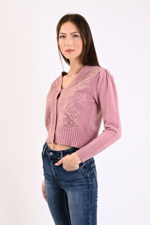 CARDIGAN CON INSERTI IN PIZZO