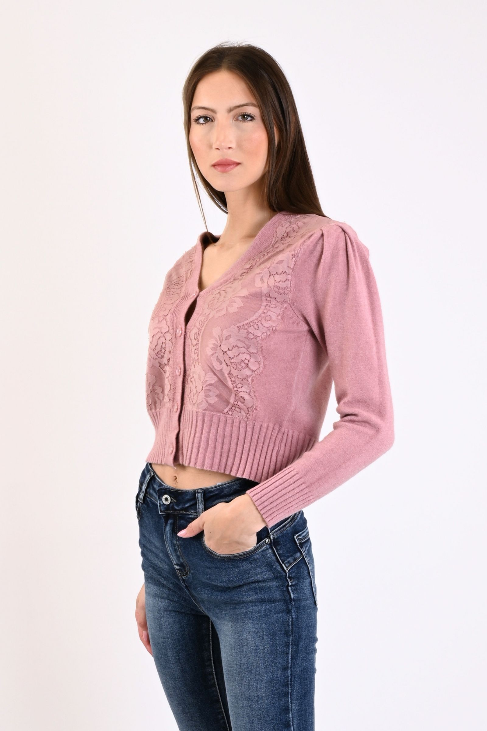 CARDIGAN CON INSERTI IN PIZZO