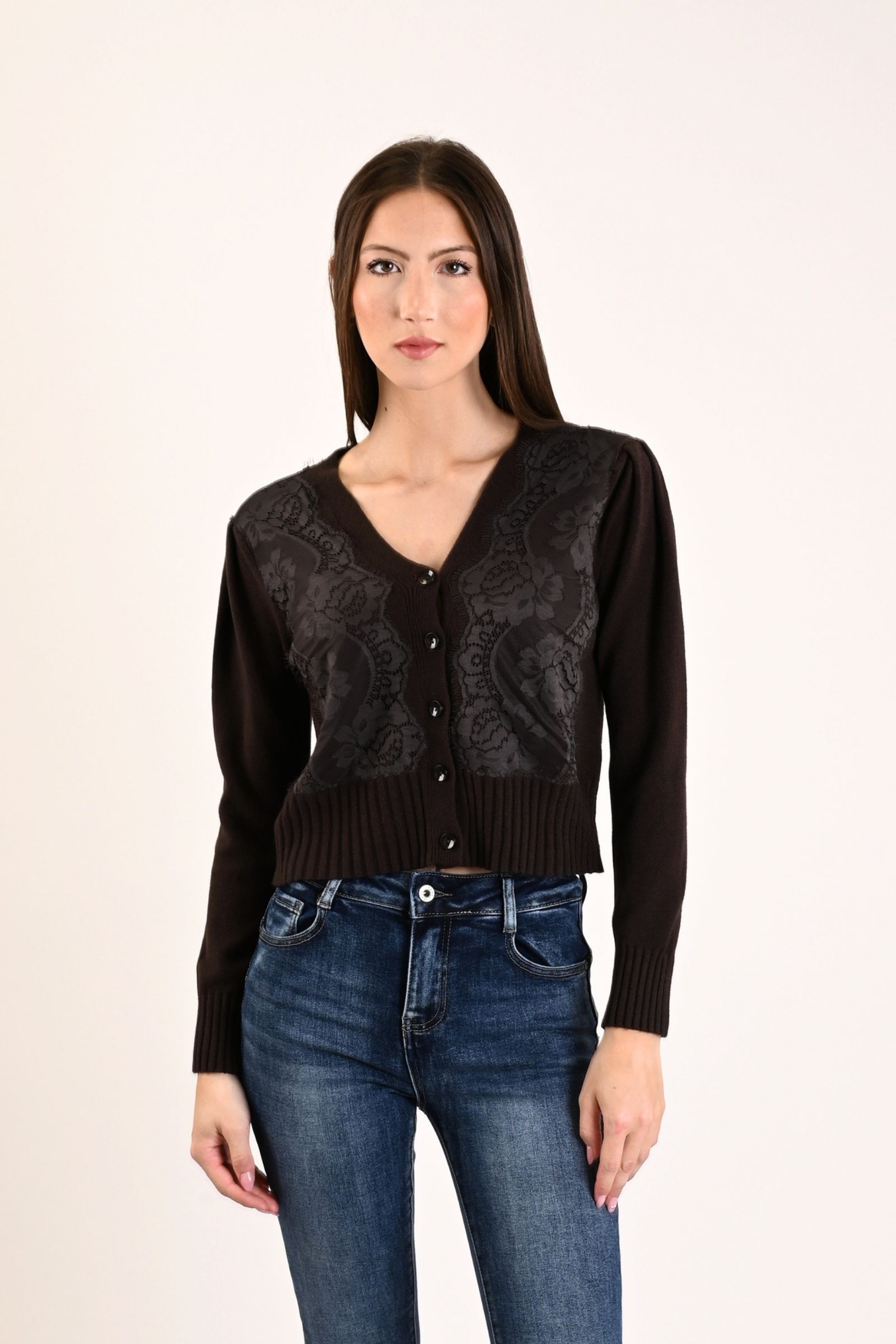 81 CARDIGAN CON INSERTI IN PIZZO - Moro, TU