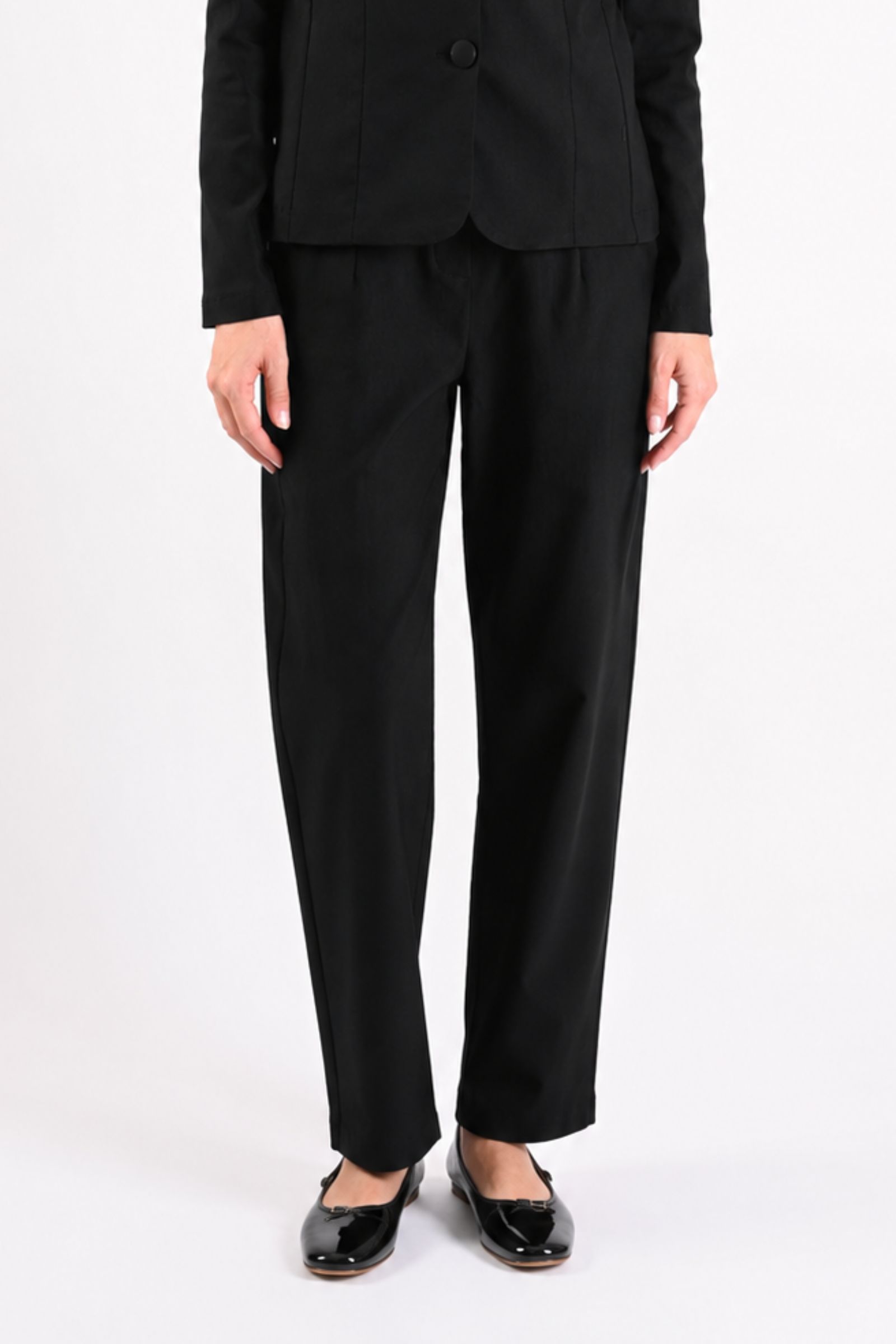 AM935-06_NERO PANTALONE IN BENGALINA SLIM FIT - Nero, XS