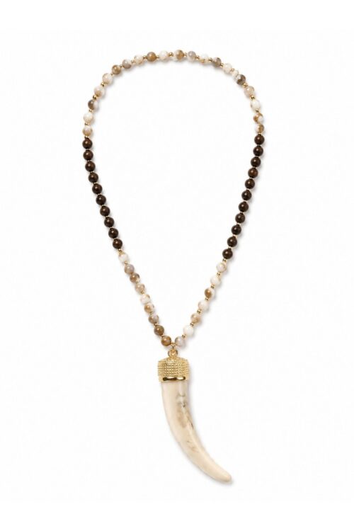 Alternative view of COLLANA CON CIONDOLO CORNO E PIETRE