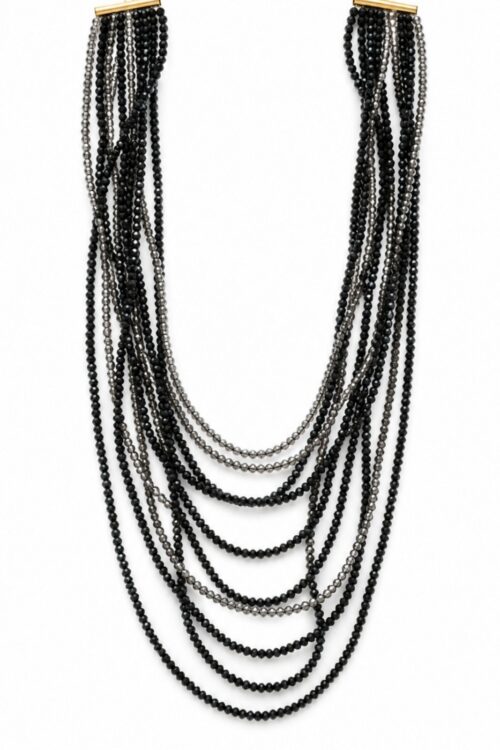 COLLANA MULTIFILO CON CRISTALLI SFACCETTATI