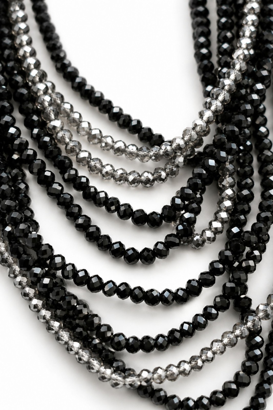 COLLANA MULTIFILO CON CRISTALLI SFACCETTATI - immagine 2