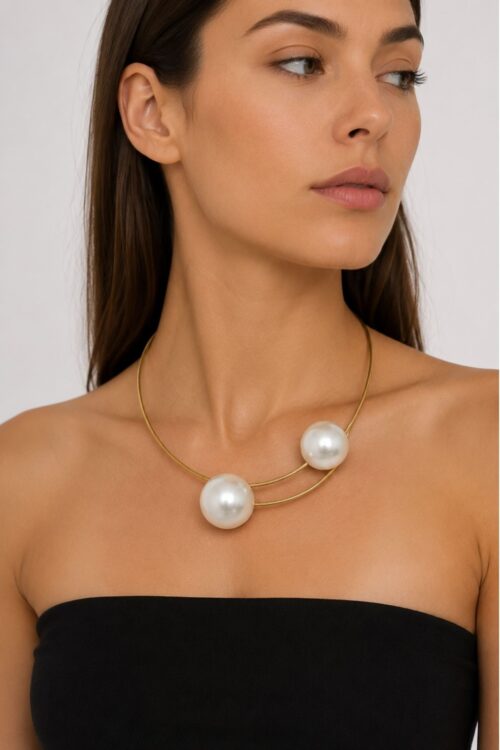 Alternative view of COLLANA CHOCKER CON PERLE MAXI
