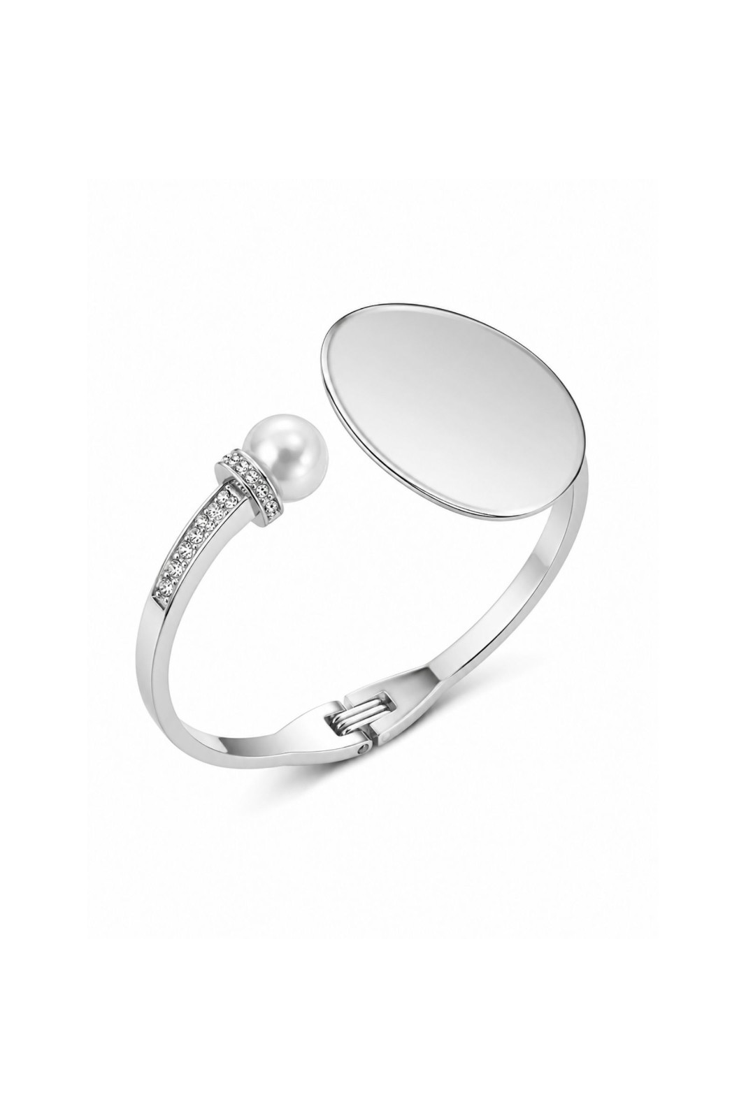BI236-06_ARGENTO BRACCIALE CON DETTAGLIO DORATO E PERLA - Silber, TU