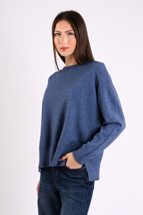 MAGLIONE GIROCOLLO CON CUCITURA CENTRALE