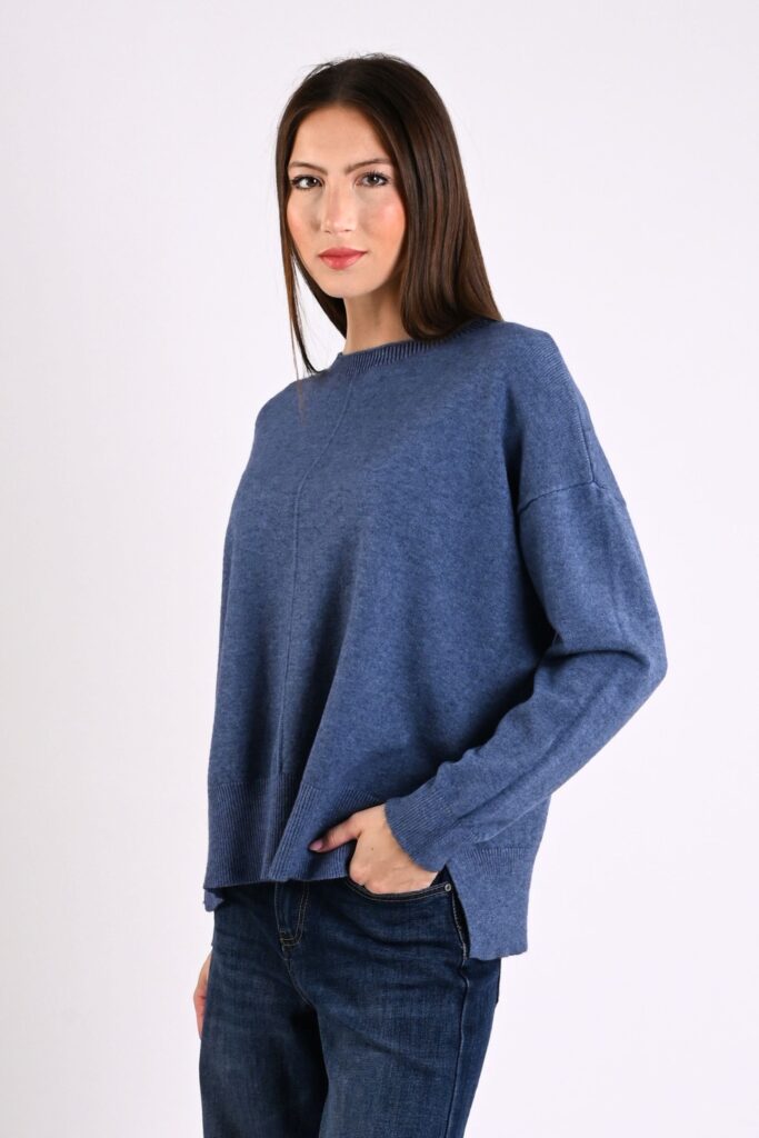 MAGLIONE GIROCOLLO CON CUCITURA CENTRALE 