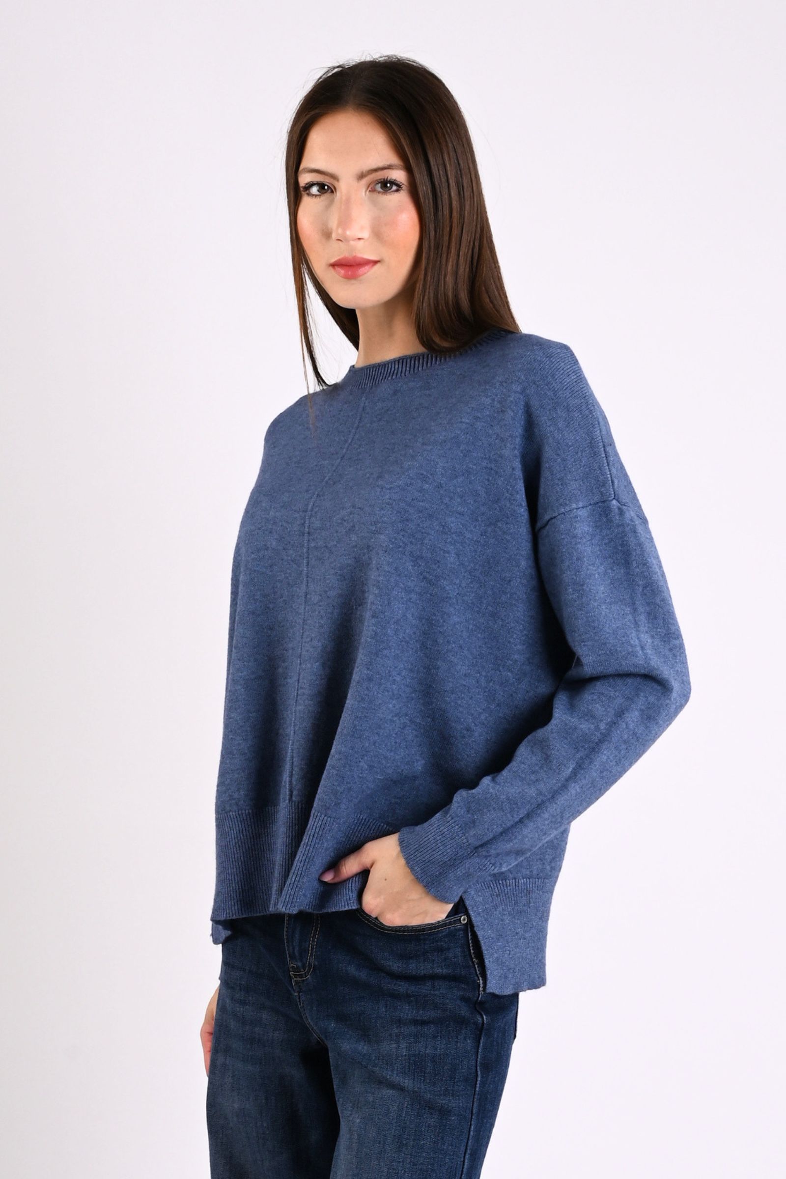 MAGLIONE GIROCOLLO CON CUCITURA CENTRALE
