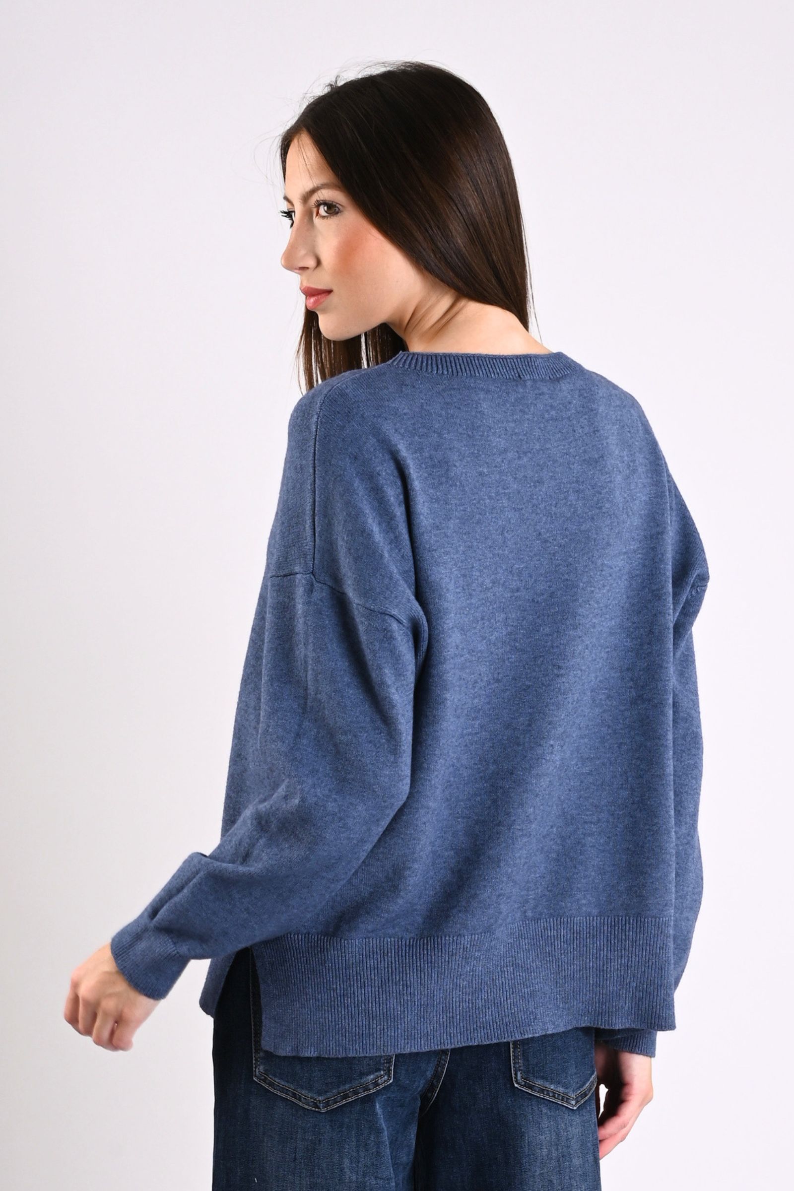 MAGLIONE GIROCOLLO CON CUCITURA CENTRALE - immagine 3