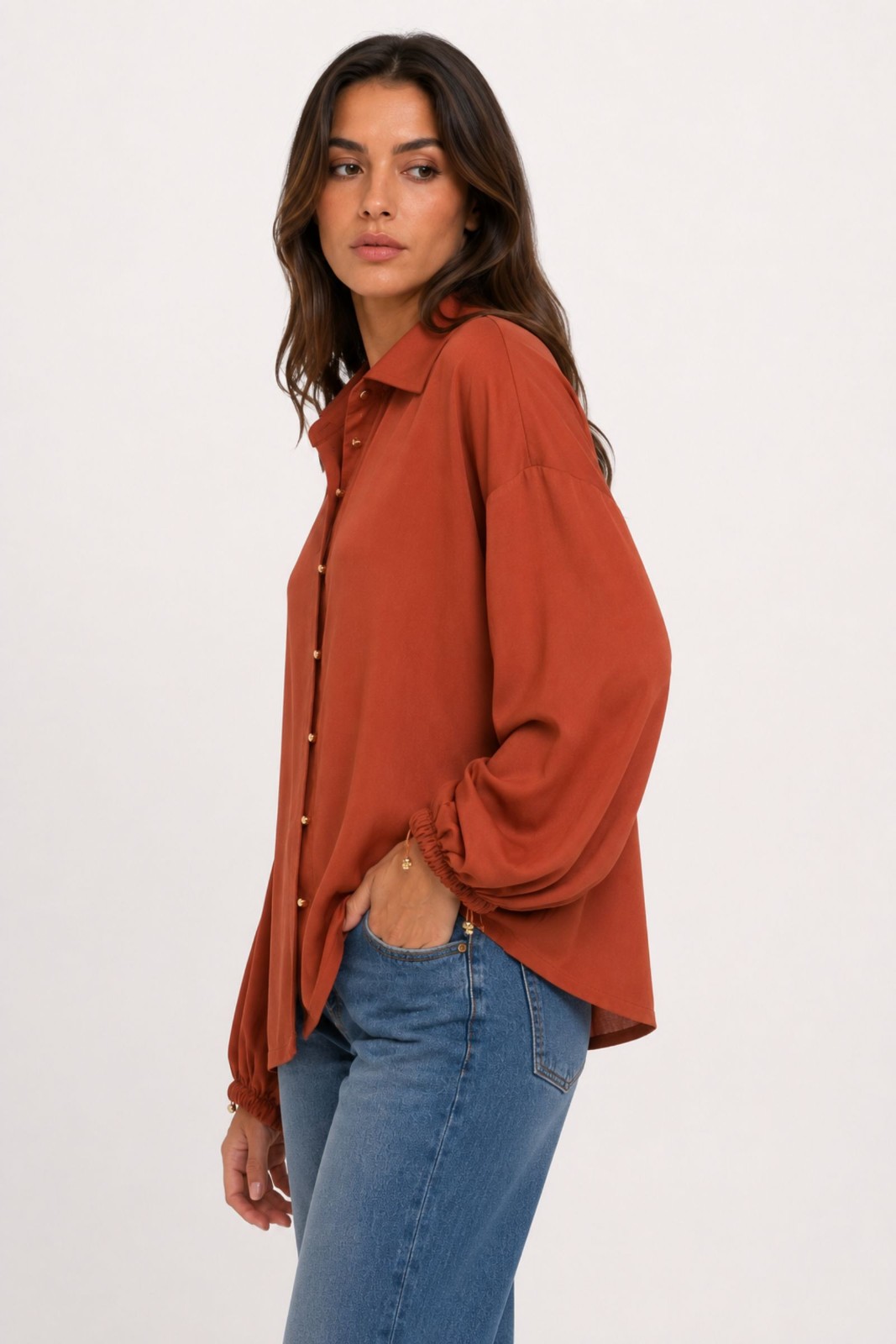 CAMICIA OVER CON MANICHE AMPIE - immagine 2