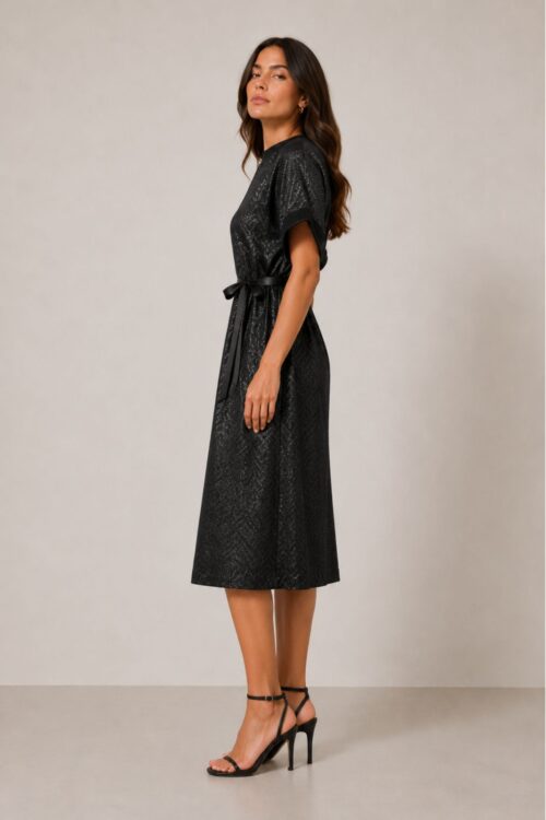 Alternative view of ABITO MIDI LUREX CON CINTURA