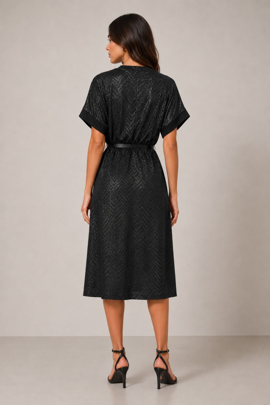 ABITO MIDI LUREX CON CINTURA - immagine 3