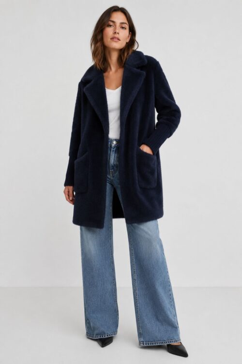 CAPPOTTO IN MAGLIA EFFETTO PELLICCIA