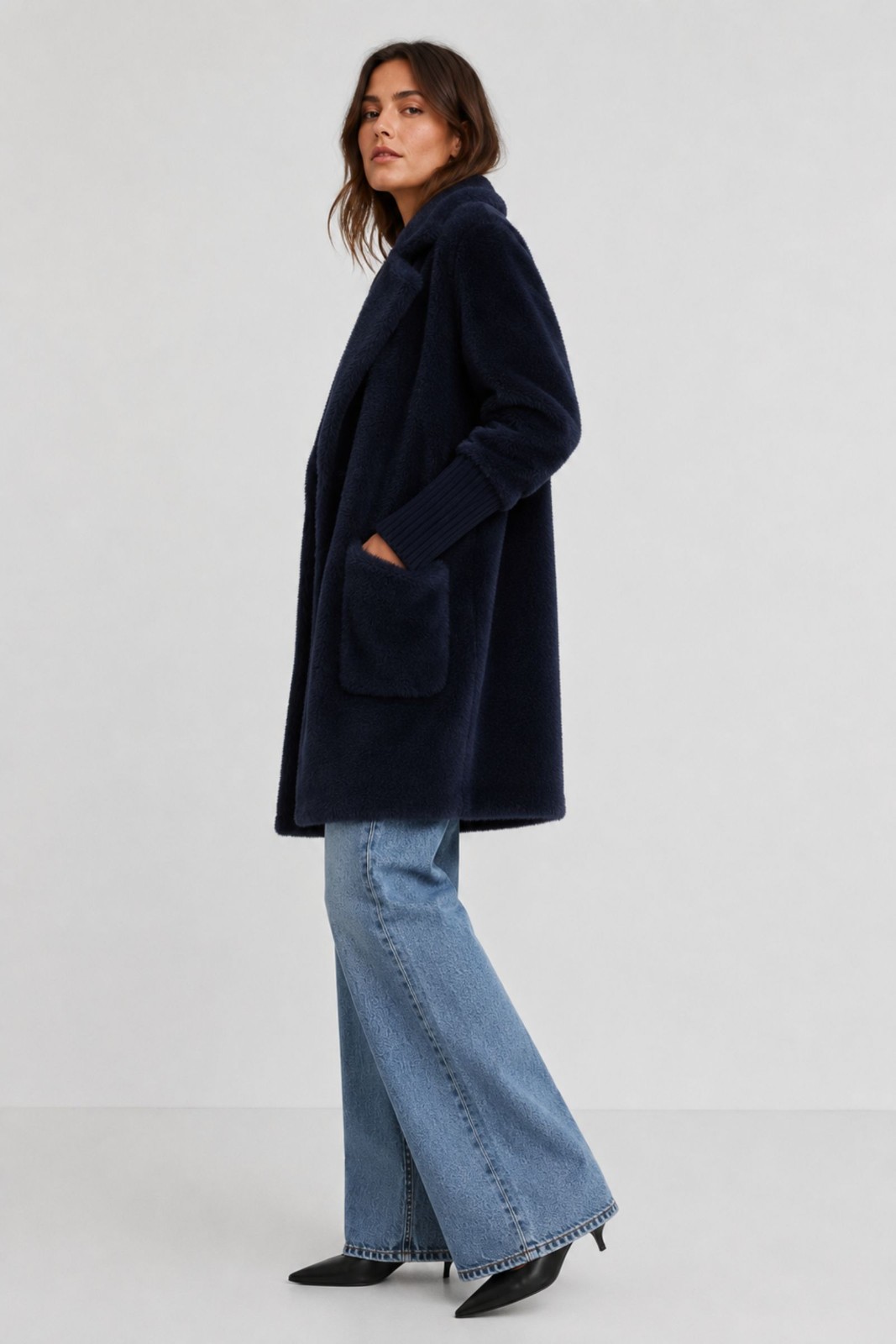 CAPPOTTO IN MAGLIA EFFETTO PELLICCIA - immagine 2