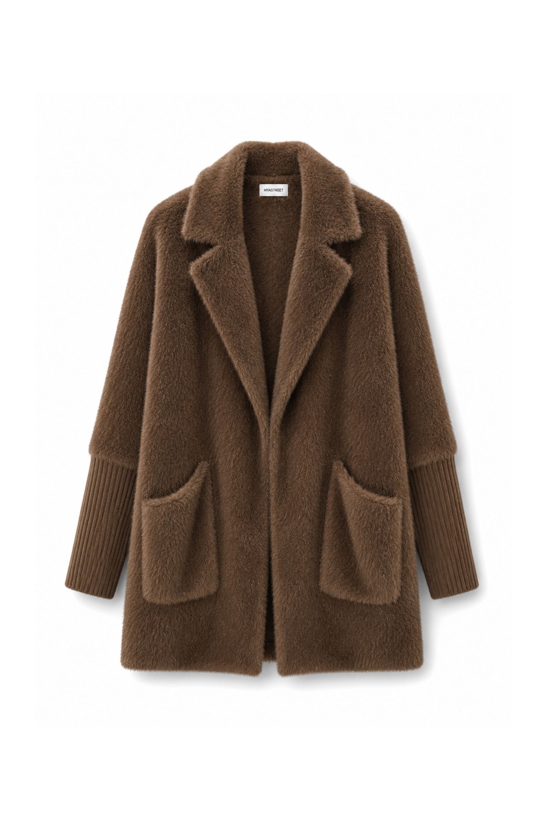 M25384-06_MORO CAPPOTTO IN MAGLIA EFFETTO PELLICCIA - Moro, TU