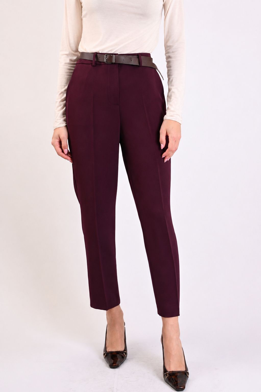 a5e142d4-3414-42b5-b978-12a2f0c9cde5 PANTALONI DA COMPLETO IN CADY - Prune, S