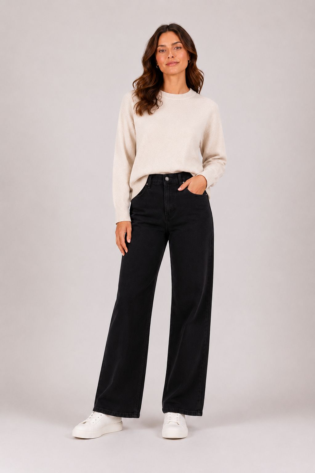 image (12) PANTALONI JEANS COLORATI CARROT FIT - Nero, XS