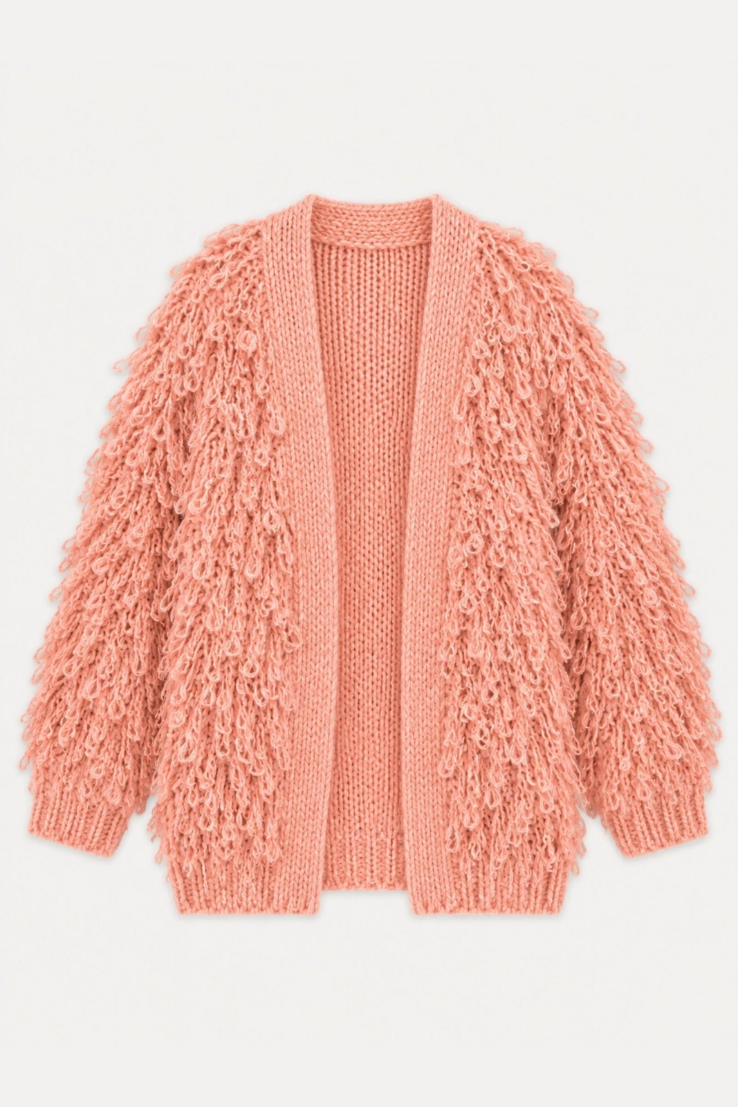F21723-06_ROSA CARDIGAN MORBIDO CON FRANGE - Rosa, TU