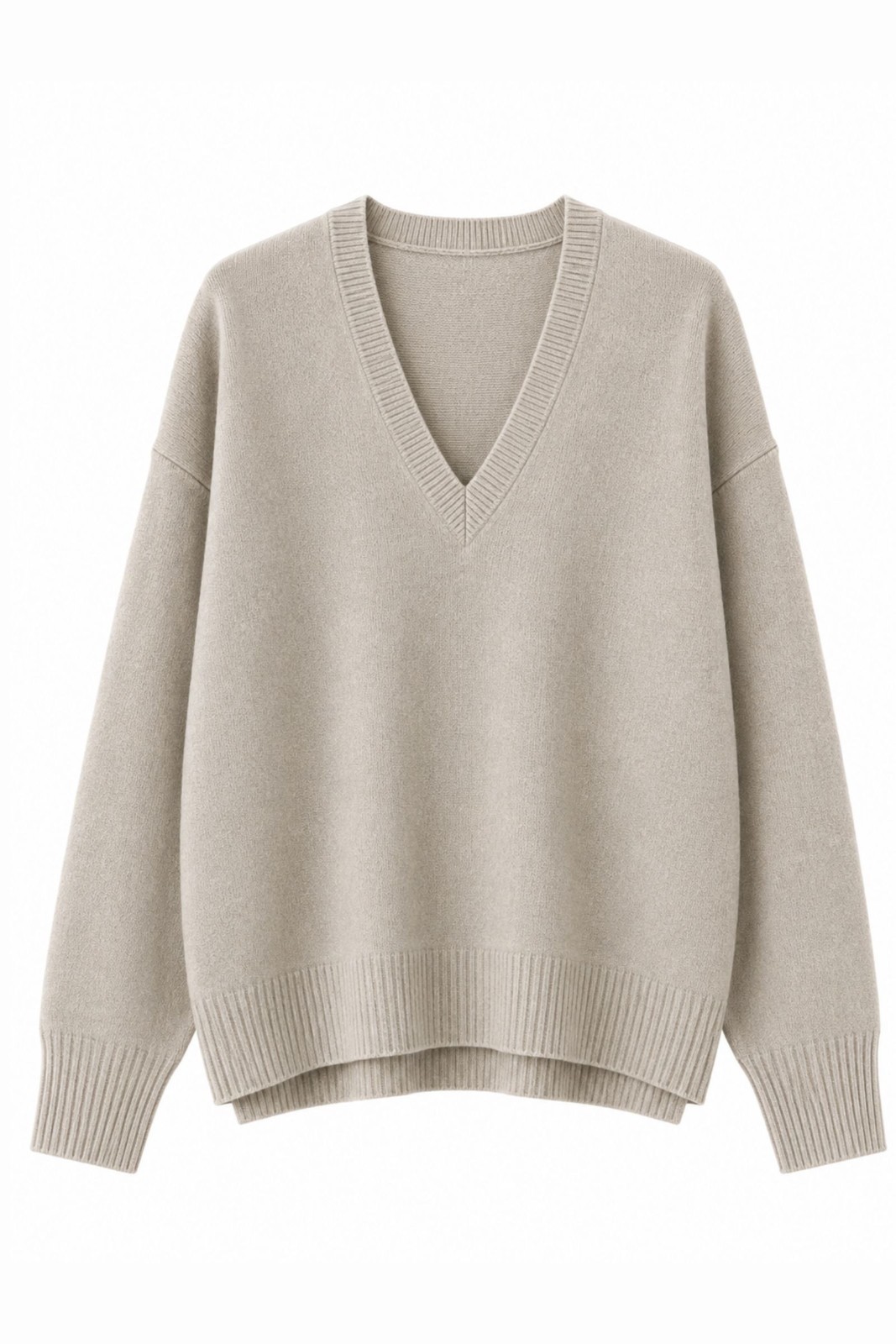 MD05162-06_BEIGE MAGLIONE MORBIDO CON SCOLLO A V - Beige, TU